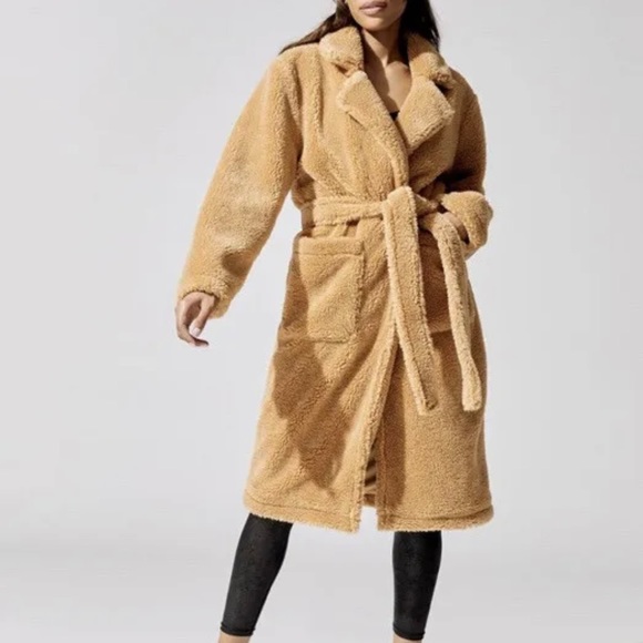 NWT Carbon38 Teddy Trench Coat - S - Roots - Picture 3 of 4